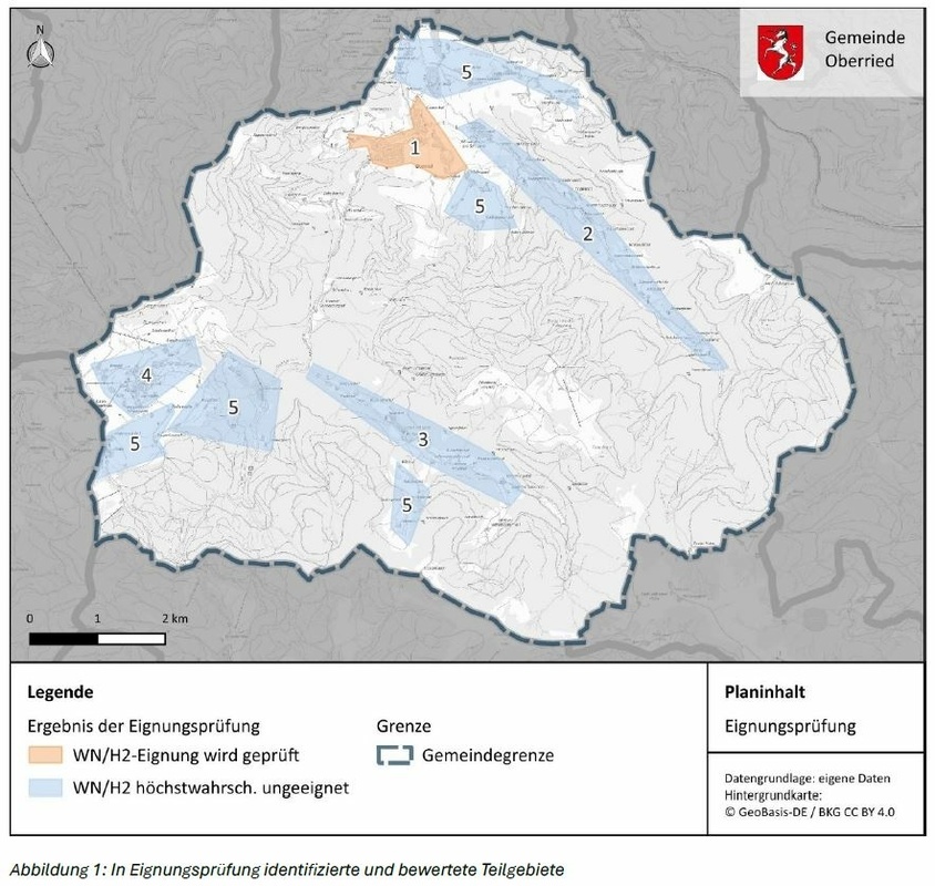 KWP Karte in Eignungspr�fung identifizierte und bewertete Teilgebiete